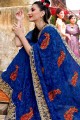 Stylish Royal blue Georgette saree