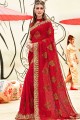 Luring Red Georgette saree