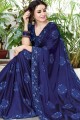 Contemporary Royal blue Chiffon and satin saree