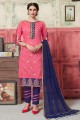 Pink Jacquard and silk Salwar Kameez