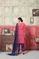 Pink Jacquard and silk Salwar Kameez