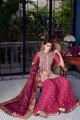 Dark pink Silk Sharara Suits