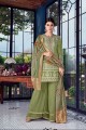 Light green Silk Sharara Suits