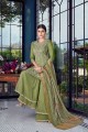 Light green Silk Sharara Suits