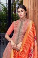 Orange Silk Sharara Suits