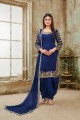 Royal blue Art silk Patiala Suits