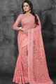 Alluring Pink Net saree
