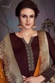 Brown Satin georgette Palazzo Suits