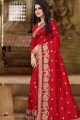 New Red Art silk saree