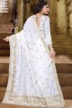 Ravishing White Art silk saree