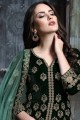 Dark green Velvet Anarkali Suits