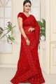 Dashing Red Net saree