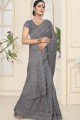 Trendy Grey Net saree