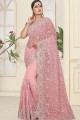 Indian Ethnic Pink Net saree