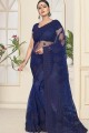 Beautiful Royal blue Net saree