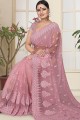 Contemporary Pink Net saree