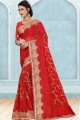 Attractive Indian Red Georgette saree