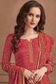 Red Satin georgette Palazzo Suits