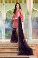 Pink Satin Sharara Suits
