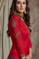 Red Silk Palazzo Suits