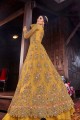 Musturd yellow Net Anarkali Suits