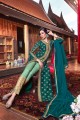 Teal green Art silk Anarkali Suits