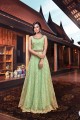 Teal green Art silk Anarkali Suits