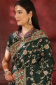 Designer Dark green Silk saree
