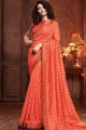 Attractive Orange Silk saree