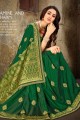 Light green green Jacquard,silk and art silk saree