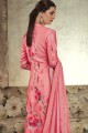 Pink Cotton and satin Palazzo Suits