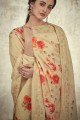 Cream Cotton and satin Palazzo Suits