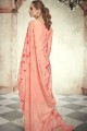 Peach Cotton and satin Palazzo Suits
