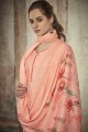 Peach Cotton and satin Palazzo Suits