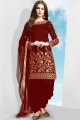 Red Silk Patiala Suits