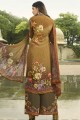Brown Crepe Palazzo Suits