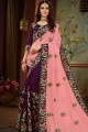 Purple,pink Silk saree
