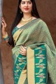 Exquisite Teal green Art silk saree