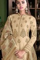 Cream Satin and silk Sharara Suits