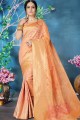 Splendid Peach Art silk saree