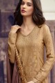 Beige Jacquard and silk Palazzo Suits