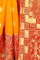 Luring Mustard yellow Art silk saree