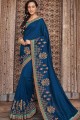 Beautiful Royal blue Art silk saree