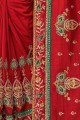 Delicate Red Art silk saree