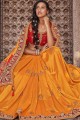 Indian Ethnic Mustard yellow Art silk saree