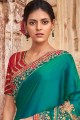 Gorgeous Teal green Art silk saree