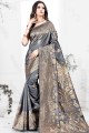 Admirable Grey Silk saree