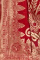 Fashionable Red Silk saree