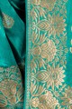 Classy Turquoise blue Silk saree
