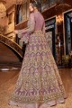 Lilac Net Anarkali Suits